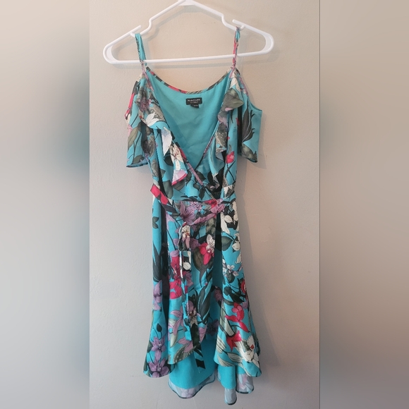 Marciano Los Angeles floral slit tie dress spaghetti strap wrap small - Picture 2 of 16